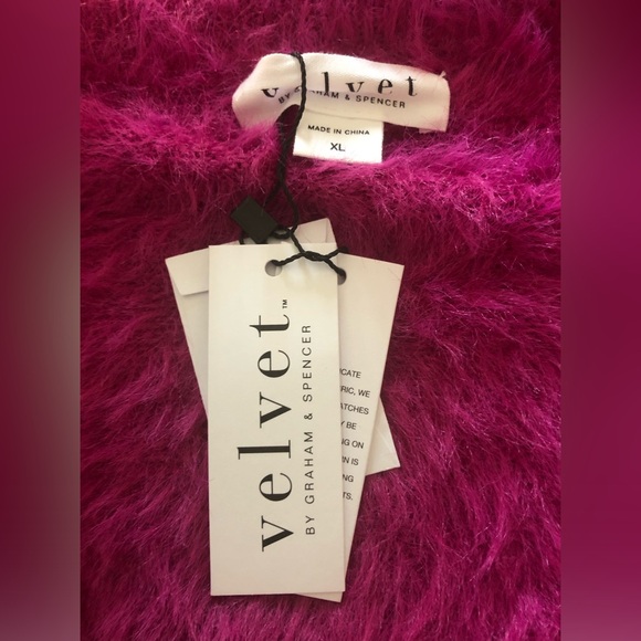 🥳B-DAY SALE❤️VELVET BY GRAHAM & SPENCER Magenta Kelsey Sweater - Picture 5 of 9